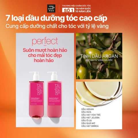 Dầu Gội Mise En Scène Dưỡng Suôn Mượt Cho Tóc Uốn