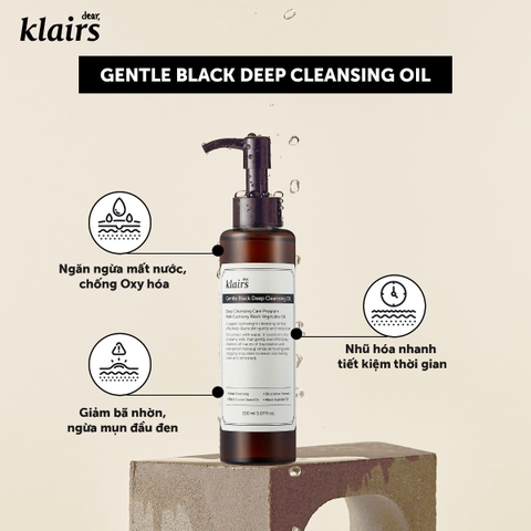 Dầu Tẩy Trang Dear Klairs Làm Sạch Và Dưỡng Ẩm Gentle Black Deep 150ml