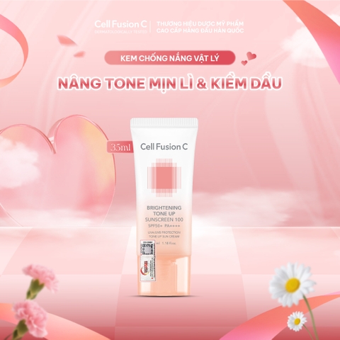 Kem Chống Nắng Cell Fusion C Brightening Tone Up Suncreen 100 Nâng Tông Da