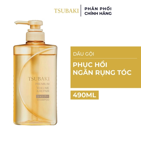 Dầu Gội Tsubaki Premium Repair Shampoo Phục Hồi Hư Tổn 490ml