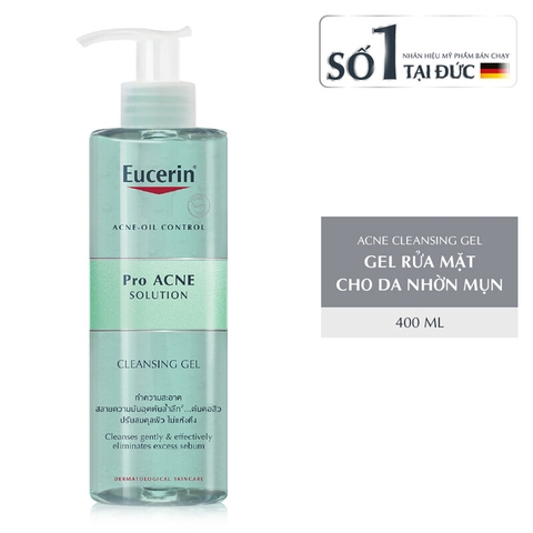 Gel Rửa Mặt Eucerin Giảm Mụn ProAcne 400ml