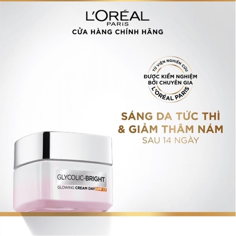 Kem Dưỡng L'Oreal Paris Sáng Da Ban Ngày Glycolic Bright Glowing Cream
