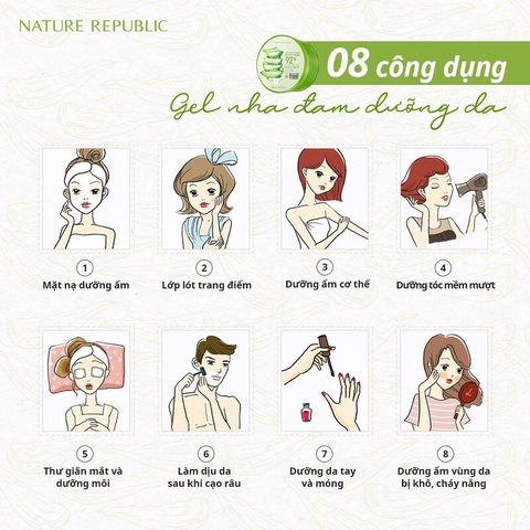 Gel Dưỡng Ẩm Nature Republic Soothing & Moisture Aloe Vera 92% Chiết Xuất Lô Hội 300ml