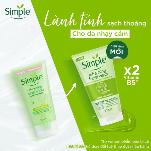 Sữa Rửa Mặt Simple Refreshing Facial Wash Dành Cho Mọi Loại Da 150ml