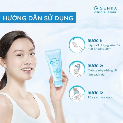 Gel Rửa Mặt Senka Perfect Gentle Wash Dịu Nhẹ 100g