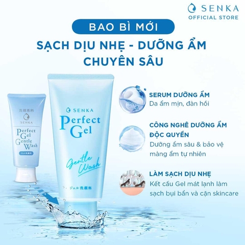 Gel Rửa Mặt Senka Perfect Gentle Wash Dịu Nhẹ 100g