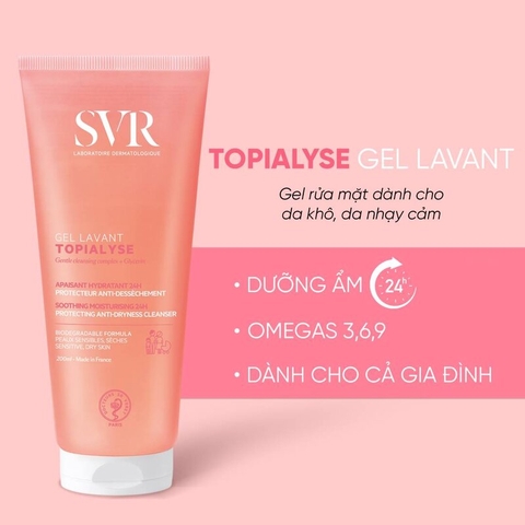 Gel Rửa Mặt SVR Lavant Topialyse Dành Cho Da Khô Và Nhạy Cảm