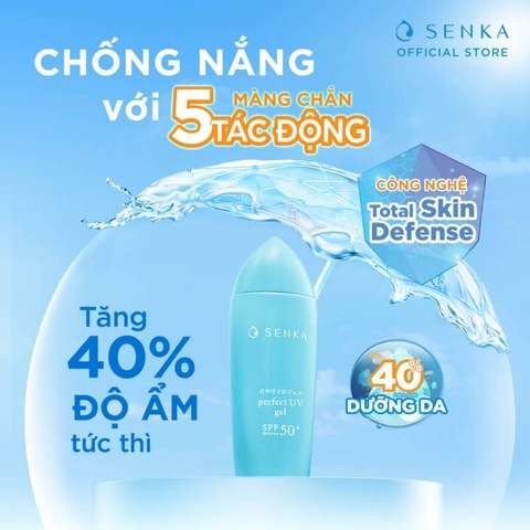 Gel Sữa Chống Nắng Senka Perfect UV Gel N SPF50+ PA++++ Dành Cho Mặt Và Toàn Thân 80ml