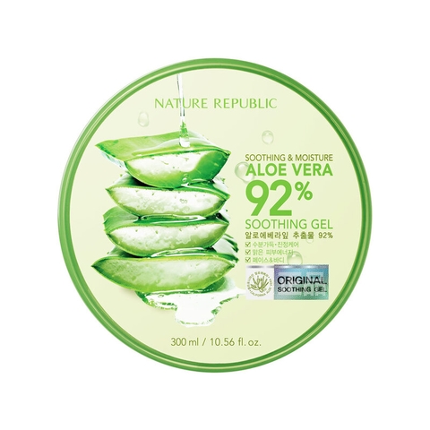 Gel Dưỡng Ẩm Nature Republic Soothing & Moisture Aloe Vera 92% Chiết Xuất Lô Hội 300ml