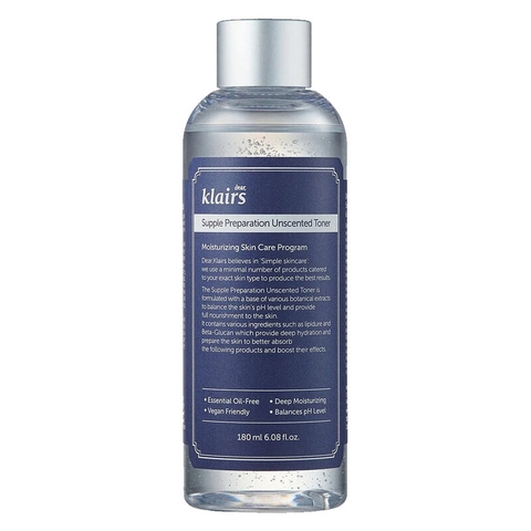 Nước Hoa Hồng Không Mùi Dear Klairs Dưỡng Ẩm Da Và Làm Mềm Da Supple Preparation Unscented 180ml