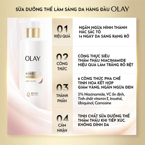 Sữa Dưỡng Thể Olay Sáng Da Với 5% Niacinamde & Vitamin C 260g