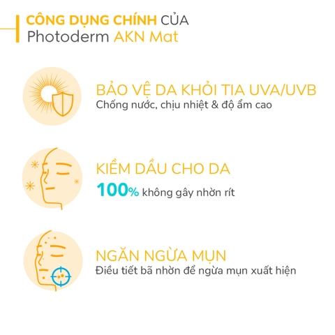 Kem Chống Nắng Bioderma Photoderm AKN Mat Dành Cho Da Dầu, Mụn SPF30