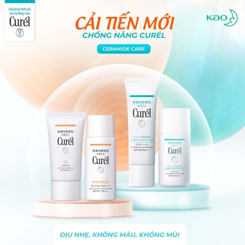 Kem Chống Nắng Curél Intensive Moisture Care UV Facial Cream SPF30 PA+++ Da Mặt Khô Nhạy Cảm 30g