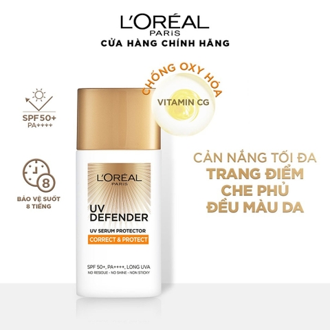 Kem Chống Nắng L'Oreal Paris UV Defender Serum Invisible Fluid X20 Thoáng Da Mỏng Nhẹ 50ml