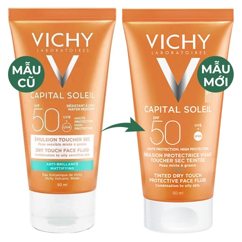 Kem Chống Nắng Vichy Capital Soleil Dry Touch Protective Face Fluid Không Bóng Dầu SPF50 50ml