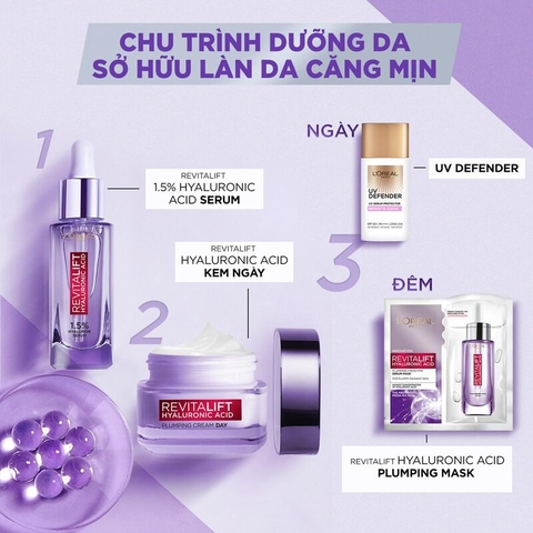 Kem Dưỡng L'Oreal Paris Revitalift Hyaluronic Siêu Cấp Ẩm Căng Mịn Da