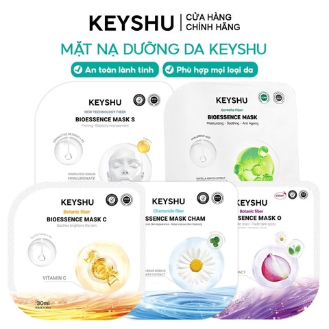 Hộp 10 Miếng Mặt Nạ Dưỡng Da Keyshu Bioessence Mask 5 In 1