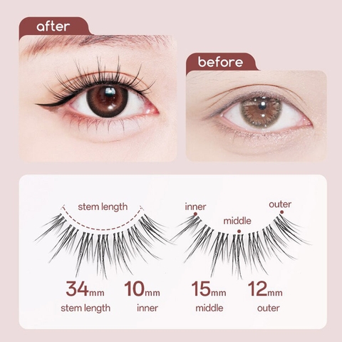 Lông Mi Giả Mlen Diary Gân Trong Suốt 4 Cặp