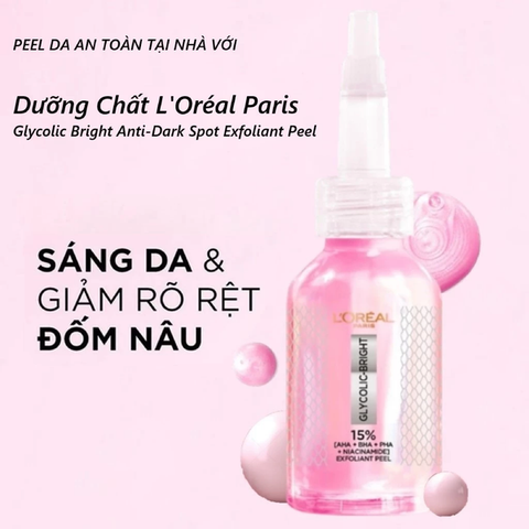 Tinh Chất Tẩy Tế Bào Chết L'Oreal Paris Glycolic Bright Anti Dark Spot Exfoliant Peel 25ml