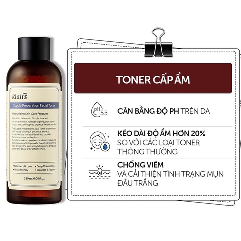 Nước Hoa Hồng Có Mùi Dear Klairs Dưỡng Ẩm Da Và Làm Mềm Da Supple Preparation Facial 180ml
