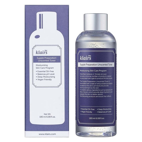 Nước Hoa Hồng Không Mùi Dear Klairs Dưỡng Ẩm Da Và Làm Mềm Da Supple Preparation Unscented 180ml