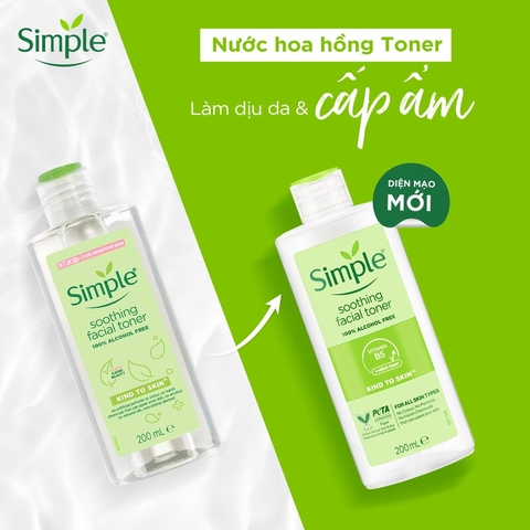 Nước Cân Bằng Simple Soothing Facial Toner Không Chứa Cồn Giúp Làm Dịu Da 200ml