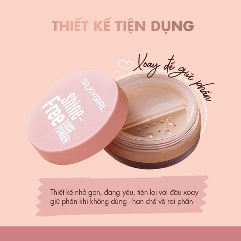 Phấn Phủ Bột Có Màu Silkygirl Chống Nhờn Shine Free Loose Powder 10g