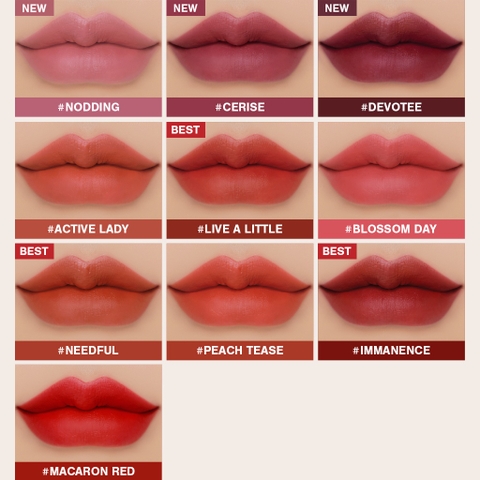 Son Kem Lì 3CE Mịn Màng Như Nhung Velvet Lip Tint 4g
