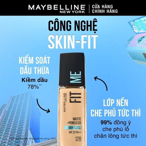 Kem Nền Maybelline Fitme Mịn Nhẹ Kiềm Dầu Chống Nắng 30ml