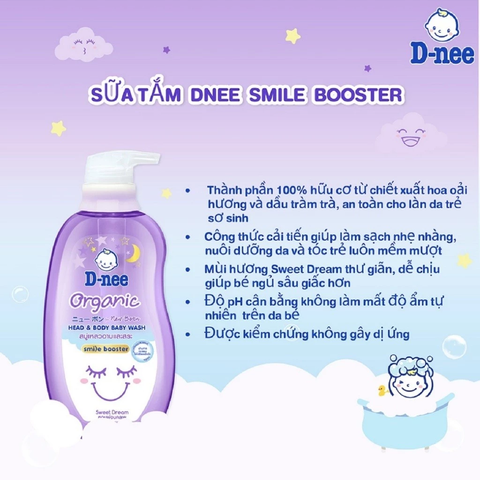 Sữa Tắm Và Gội Cho Bé D-Nee Organic 380ml