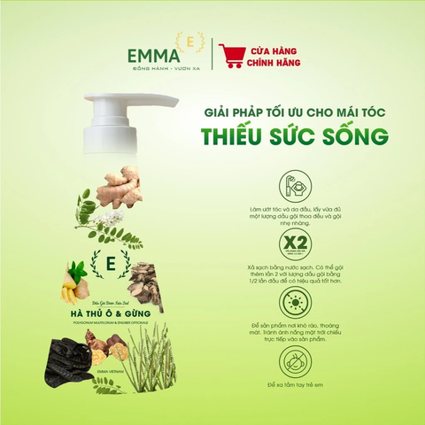 Dầu Gội Thảo Dược Emma Giảm Gãy Rụng, Giúp Tóc Chắc Khỏe