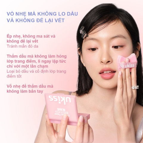 Hộp Giấy Đổ Dầu Hương Hoa Hồng Kèm Gương 100 Miếng