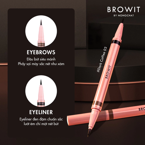 Bút Trang Điểm Mắt Và Mày Browit Duo Brow And Eyeliner 3 Colors 0.35ml+0.2ml