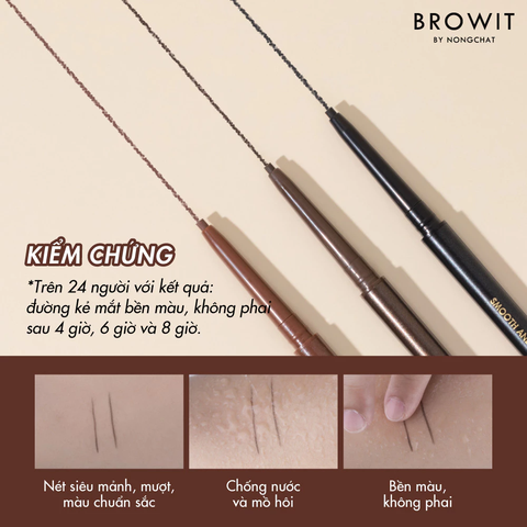 Kẻ Viền Mắt Trong Browit Chống Nước, Chì Kẻ Mắt Dạng Sáp Sắc Nét Smooth And Slim Inner Eyeliner 0.1g