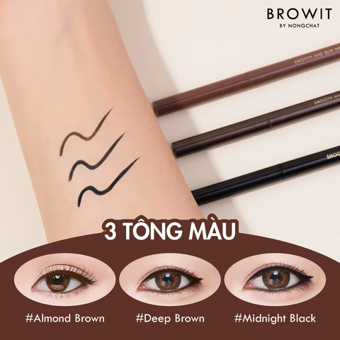 Kẻ Viền Mắt Trong Browit Chống Nước, Chì Kẻ Mắt Dạng Sáp Sắc Nét Smooth And Slim Inner Eyeliner 0.1g