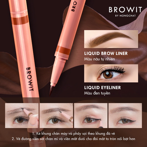 Bút Trang Điểm Mắt Và Mày Browit Duo Brow And Eyeliner 3 Colors 0.35ml+0.2ml