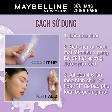 Xịt Khóa Nền Dưỡng Ẩm Maybelline Newyork Superstay Double Fixer Spray 55ml
