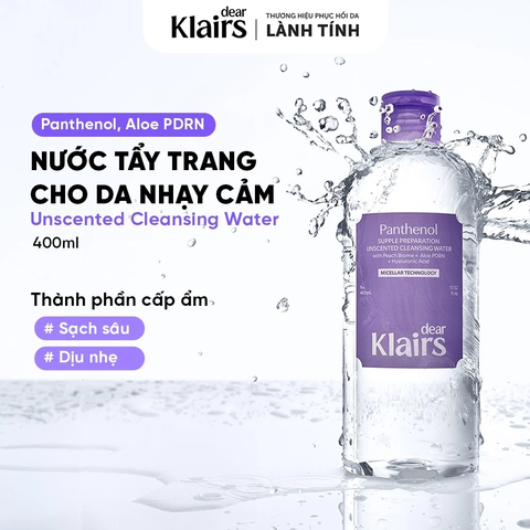 Nước Tẩy Trang Dear Klairs Supple Preparation Unscented Cleansing Water 400ml