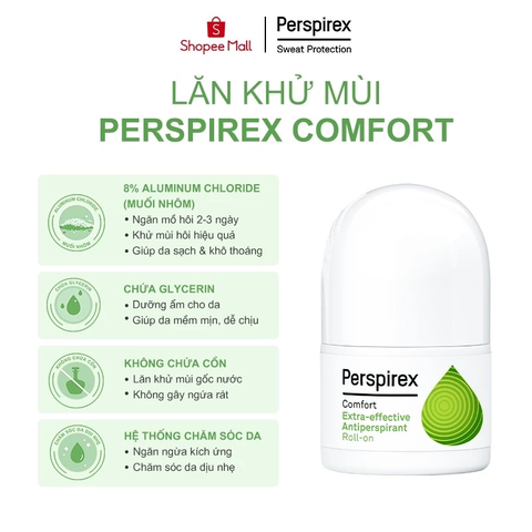 Lăn Khử Mùi Perspirex Comfort Extra - Effective Antiperspirant Roll - On 20ml
