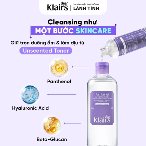 Nước Tẩy Trang Dear Klairs Supple Preparation Unscented Cleansing Water 400ml