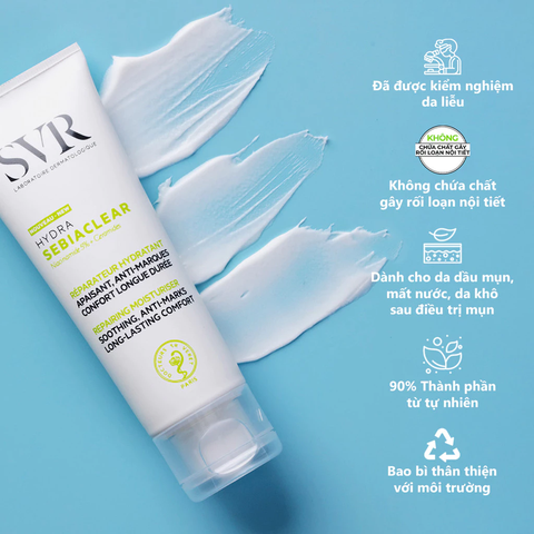 Kem Dưỡng Ẩm Phục Hồi Cho Da Dầu Mụn SVR Sebiaclear Hydra 40ml