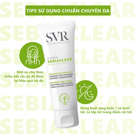 Kem Dưỡng Ẩm Phục Hồi Cho Da Dầu Mụn SVR Sebiaclear Hydra 40ml