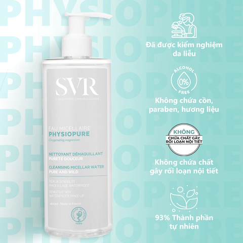 Nước Tẩy Trang SVR Physiopure Eau Micellaire Cho Da Nhạy Cảm 400ml