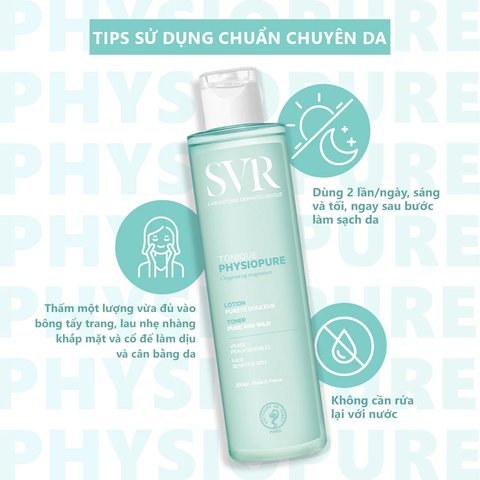 Nước Cân Bằng Làm Sạch Sâu Cho Da Mặt Nhạy Cảm SVR Physiopure Tonique 200ml
