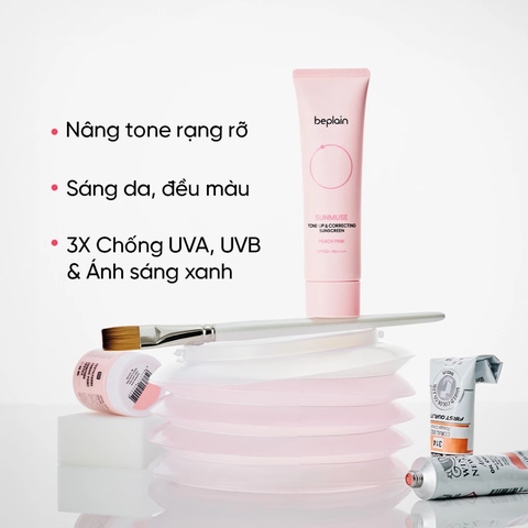 Kem Chống Nắng Beplain Nâng Tông Hồng Đào 50ml