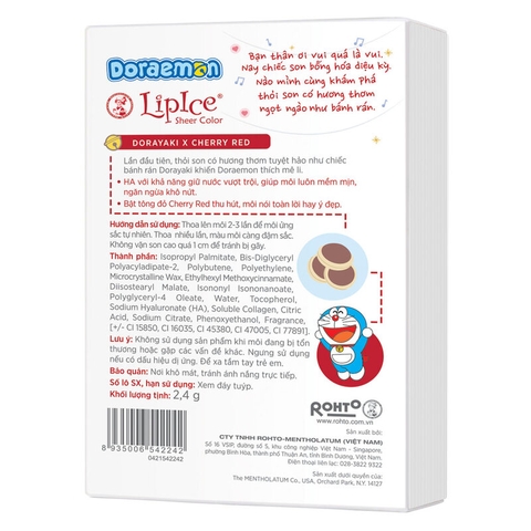 Son Dưỡng Có Màu Doraemon Lipice Sheer Colour Dorayaki 2.4g