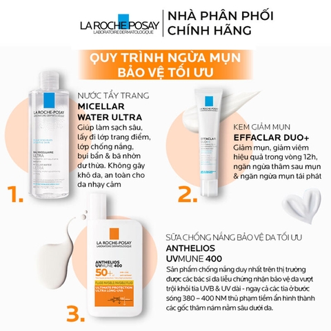 Sữa Chống Nắng La Roche-Posay Mỏng Nhẹ Bảo Vệ Da Tối Ưu Anthelios UVMune 400 SPF50+ 50ml