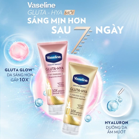 Sữa Dưỡng Thể Vaseline Healthy Bright Gluta HYA Serum Burst Lotion 330ml