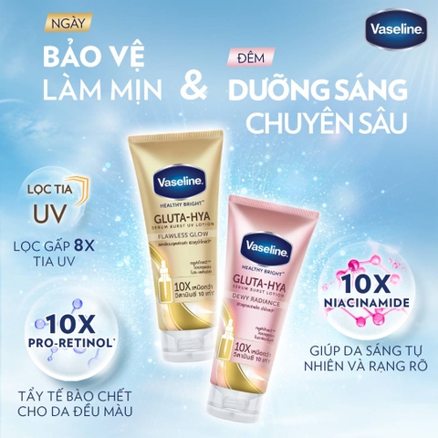 Sữa Dưỡng Thể Vaseline Healthy Bright Gluta HYA Serum Burst Lotion 330ml