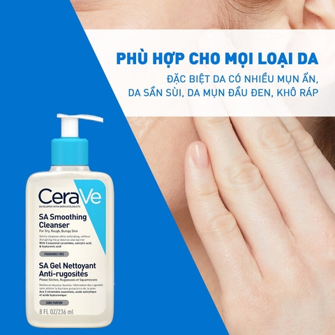 Sữa Rửa Mặt CeraVe Làm Sạch & Tẩy Tế Bào Chết Dịu Nhẹ
